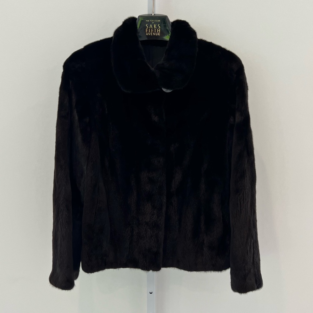 BLACKGLAMA WORLDS FINEST BLACK MINK FUR JACKET SIZE US 4